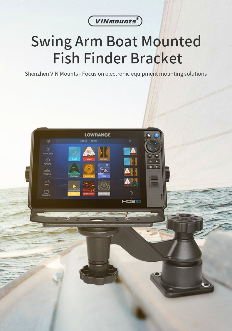 VINmounts Horizontal 6" Swing Arm Mount for Fishfinders & Chartplotters Compatible with Garmin,Lowrance,Humminbird and More VIN-TYQ-HB-01