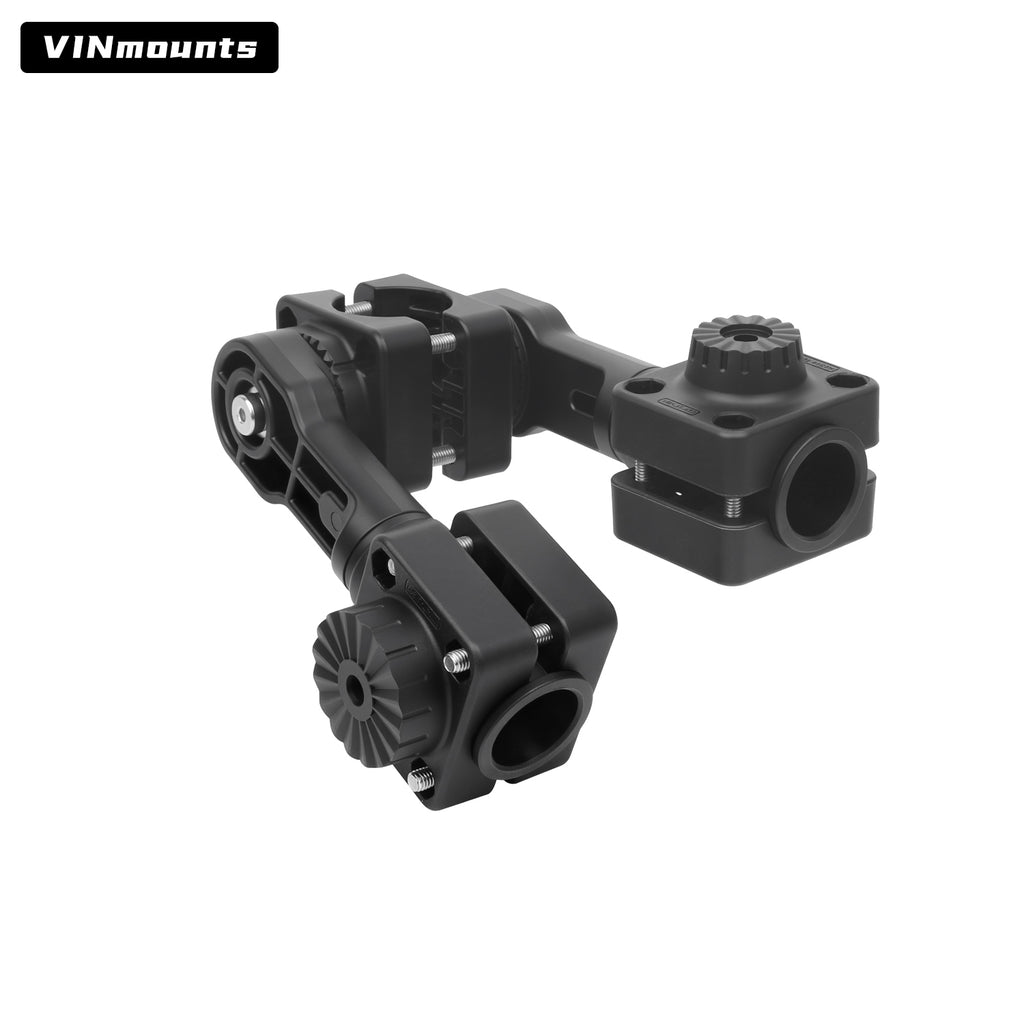 VINmounts Dual Sonar Transducer Mount Compatible with Garmin LVS62 & Lowrance Active Target 2 , Double Device Holder for Sonar/Transducer/Fishfinder VIN-TYQ-FD02-62+AT