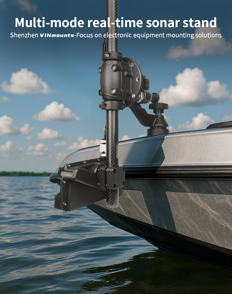 VINmounts 0 Degree Pole Mount for Lowrance Active Target 2 Transducer, Corrosion-Resistant Holder for Boat Fishfinder VIN-TYQ-FD01-AT