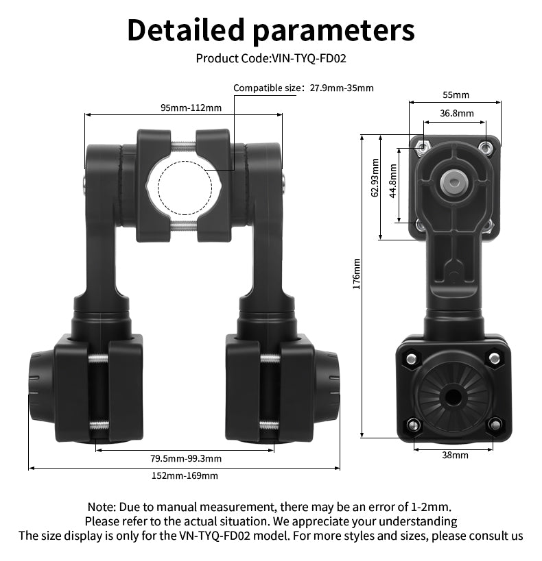 VINmounts Double 0 Degree Pole Mount for Lowrance Active Target 2 Transducer, Reinforced Naylon Livescope Mount VIN-TYQ-FD02-AT+AT