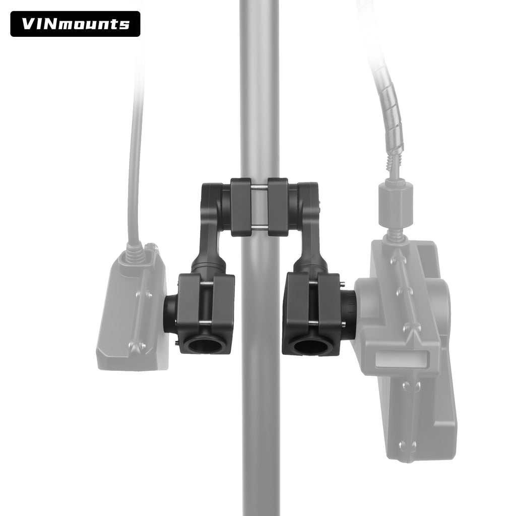 VINmounts Dual Sonar Transducer Mount Compatible with Garmin LVS62 & LVS32, Double Device Holder for Sonar/Transducer/Fishfinder VIN-TYQ-FD02-62+32