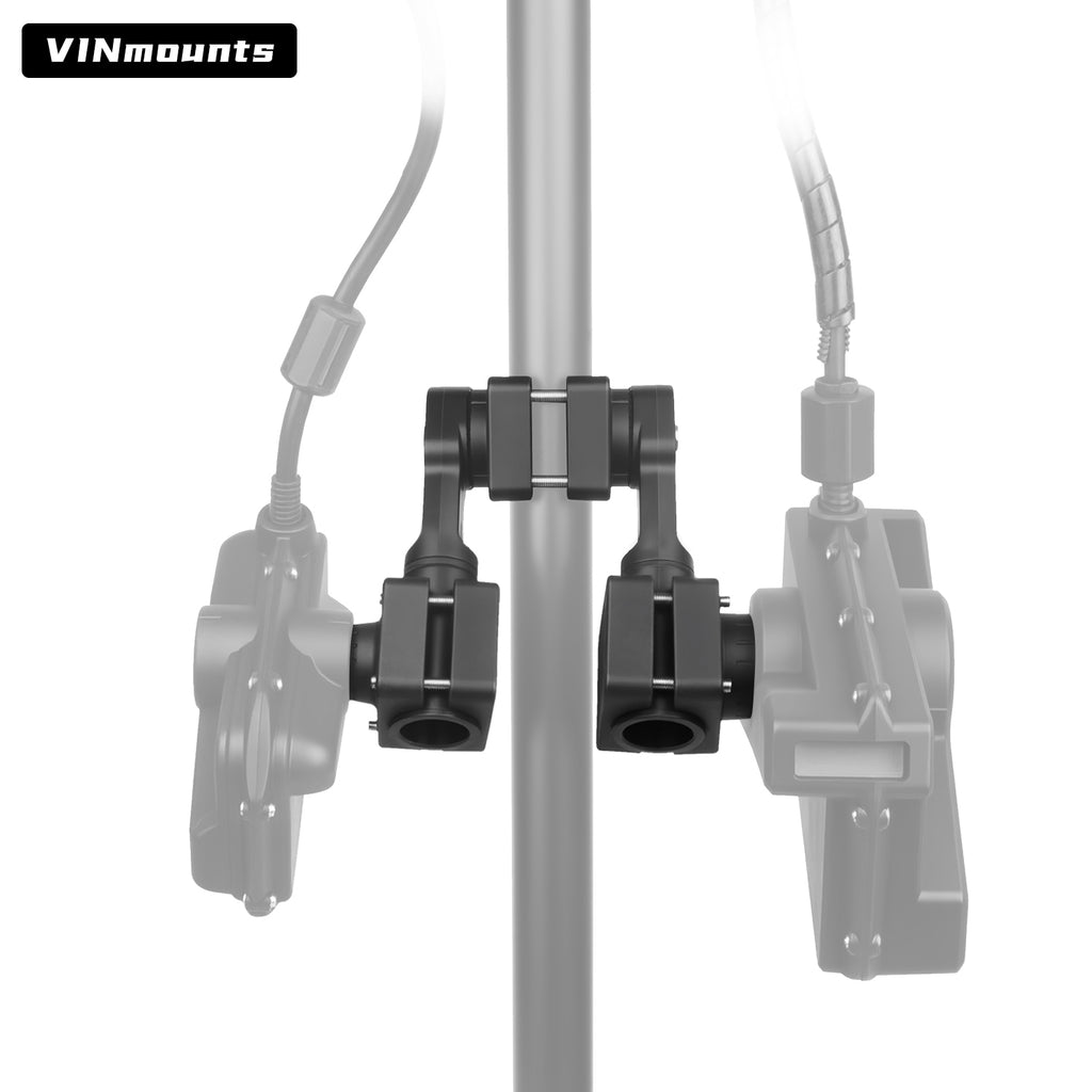 VINmounts Dual Sonar Transducer Mount Compatible with Garmin LVS62 & Lowrance Active Target 2 , Double Device Holder for Sonar/Transducer/Fishfinder VIN-TYQ-FD02-62+AT