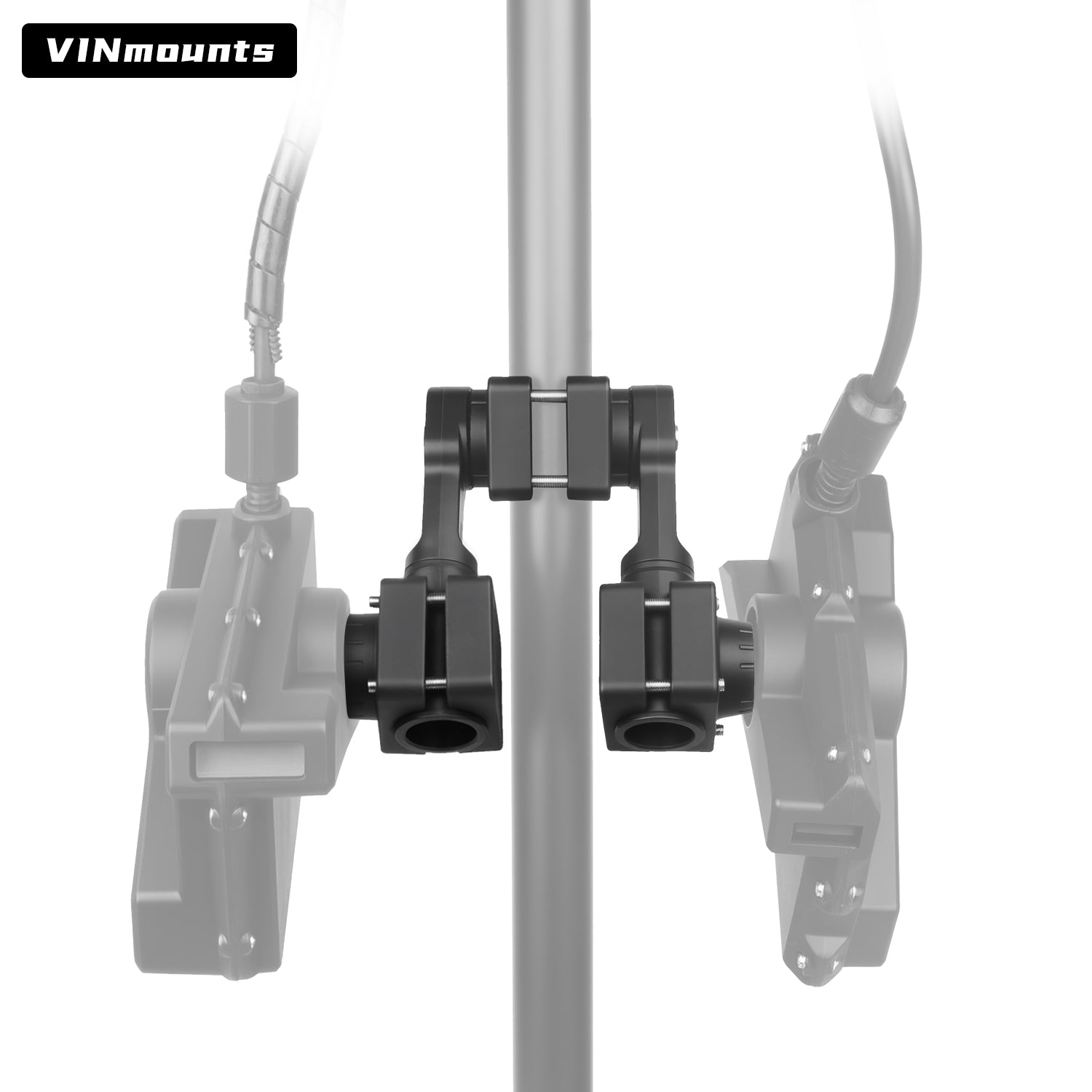 VINmounts Dual Sonar Transducer Mount Compatible with Garmin LVS34 & LVS62, Double Device Holder for Sonar/Transducer/Fishfinder VIN-TYQ-FD02-34+62