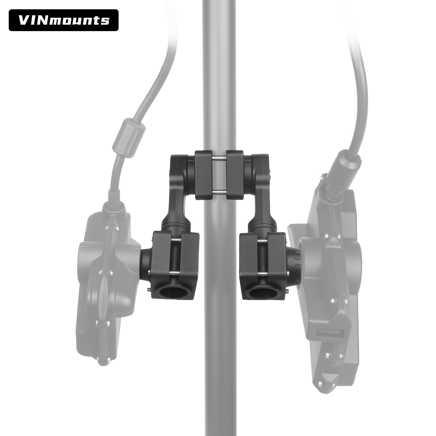 VINmounts Dual Sonar Transducer Mount Compatible with Garmin Livescope Plus LVS34 & Lowrance Active Target 2 , Double Device Holder for Sonar/Transducer/Fishfinder VIN-TYQ-FD02-34+AT