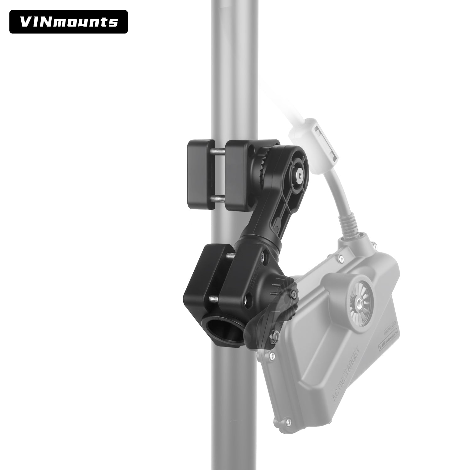 VINmounts 0 Degree Pole Mount for Lowrance Active Target 2 Transducer, Corrosion-Resistant Holder for Boat Fishfinder VIN-TYQ-FD01-AT