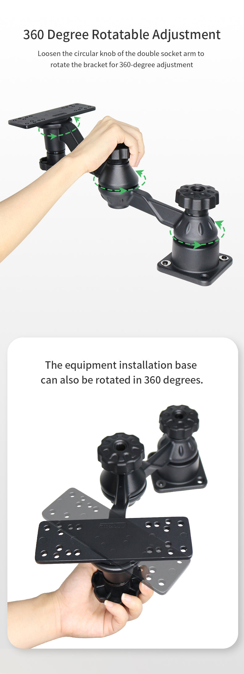 VINmounts Horizontal 6" Swing Arm Mount for Fishfinders & Chartplotters Compatible with Garmin,Lowrance,Humminbird and More VIN-TYQ-HB-01