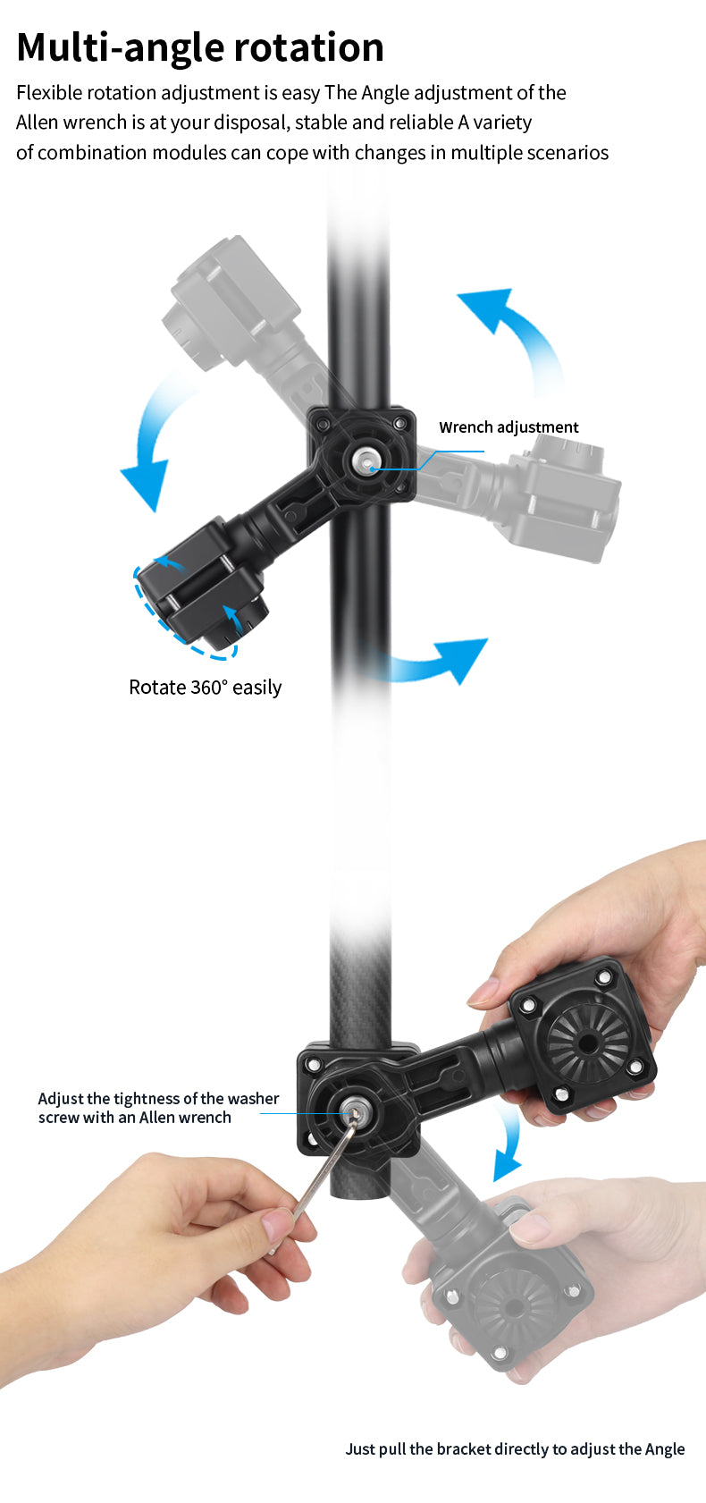 VINmounts Double 0 Degree Pole Mount for Lowrance Active Target 2 Transducer, Reinforced Naylon Livescope Mount VIN-TYQ-FD02-AT+AT