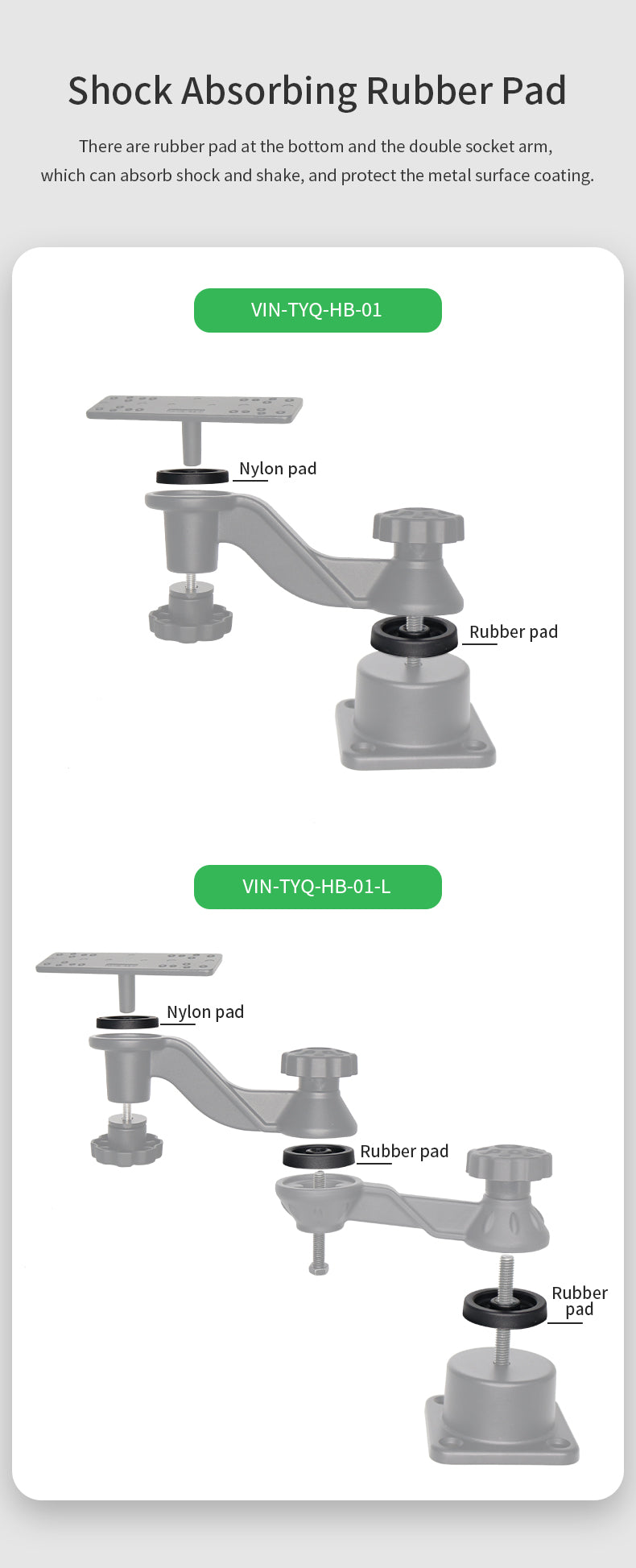 VINmounts Horizontal 6" Swing Arm Mount for Fishfinders & Chartplotters Compatible with Garmin,Lowrance,Humminbird and More VIN-TYQ-HB-01