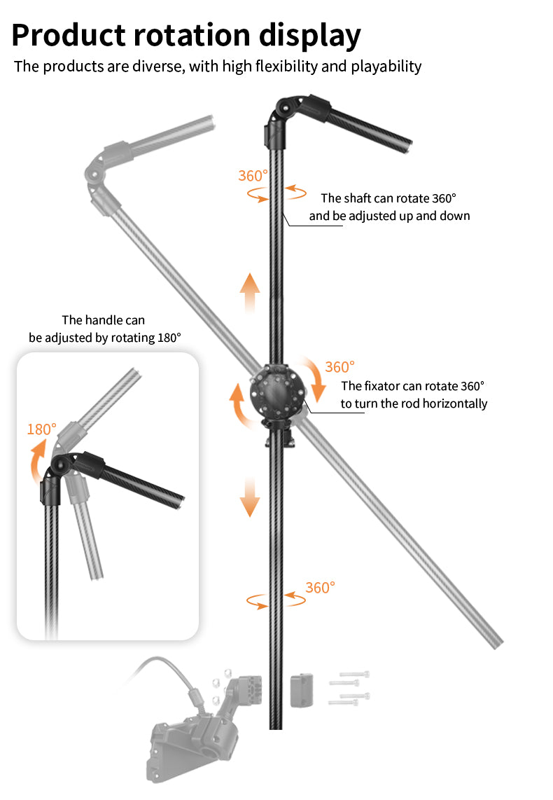 VINmounts Sonar Probe Fixed Carbon Fiber Universal Adjustment Bracket VIN-TYQ-004-ZJ