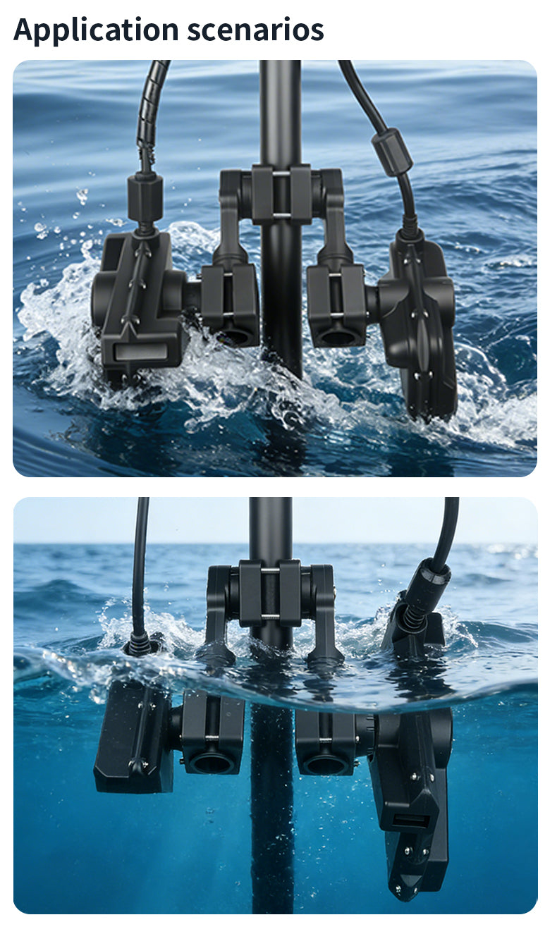 VINmounts Double 0 Degree Pole Mount for Lowrance Active Target 2 Transducer, Reinforced Naylon Livescope Mount VIN-TYQ-FD02-AT+AT